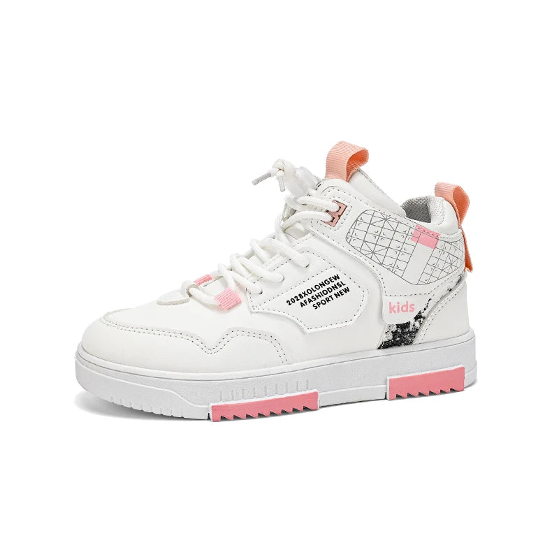 Zapatillas de deporte para niños y niñas, zapatos planos de marca de otoño, zapatos deportivos blancos para niños de 6 a 12 años, zapatillas informales de tenis escolares para niña