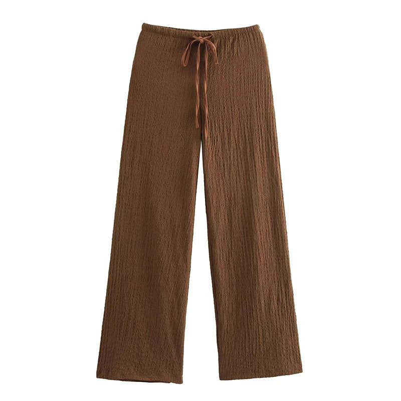 Willshela, conjunto de 2 piezas a la moda para mujer, camisetas sin mangas lisas con una botonadura y pantalones Vintage de cintura alta elástica, traje de pantalones elegantes para mujer