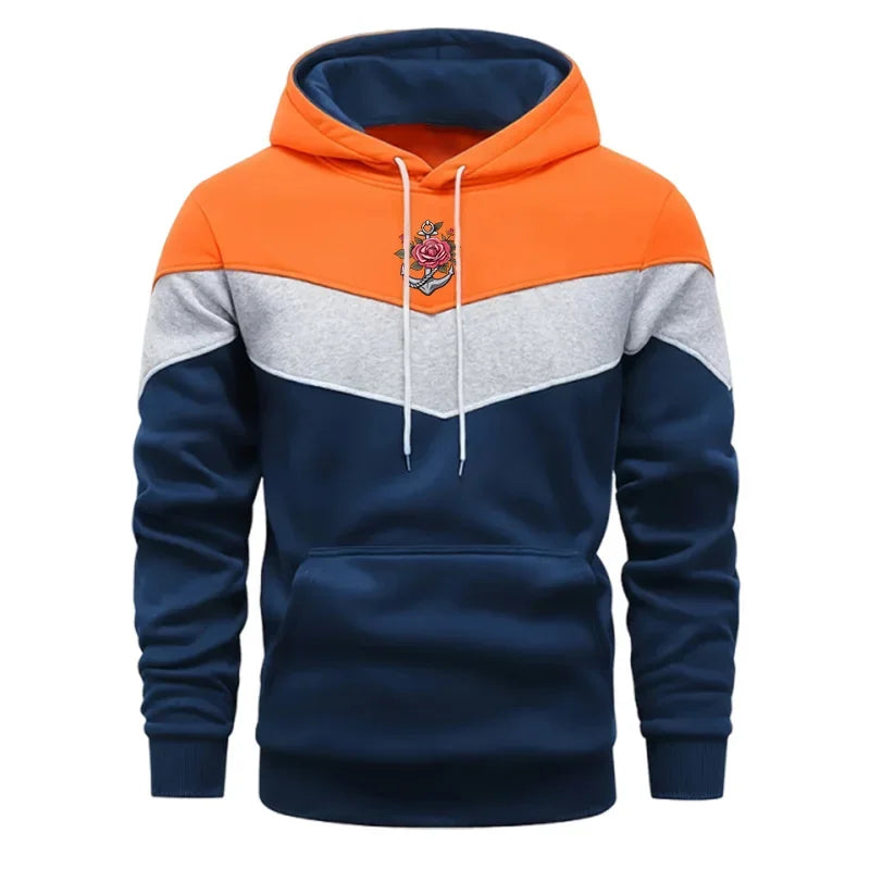 Nuevo en chándal para hombre, sudaderas informales estampadas Tricolor, deportes al aire libre, trotar, ropa para hombre, sudaderas con capucha diarias de otoño e invierno, Tops