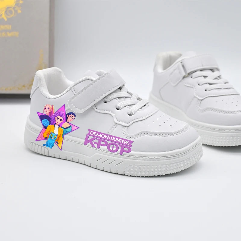 Zapatos casuales de moda para niños, nuevo diseño, zapatos deportivos blancos KPOP, zapatillas transpirables antideslizantes para estudiantes, niños y niñas
