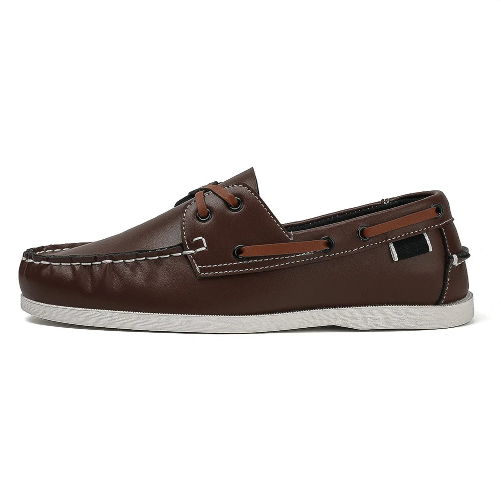 Zapatos mocasines con punta delantal de moda para hombre, cómodos antideslizantes para caminar al aire libre, viajar, primavera y verano