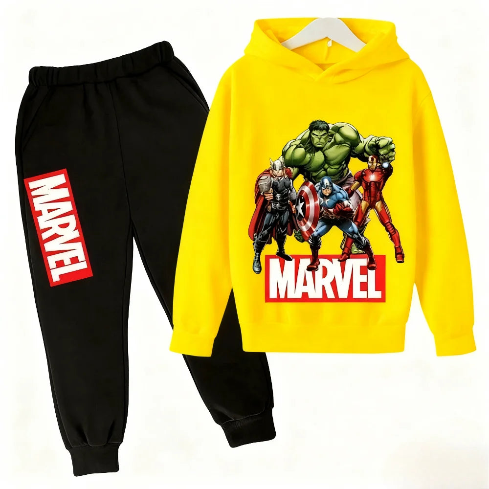 Sudadera con capucha de superhéroe de Marvel para niños, traje con capucha de Hulk para niños, traje de Iron Man para niños y niñas, conjunto de sudadera de otoño e invierno