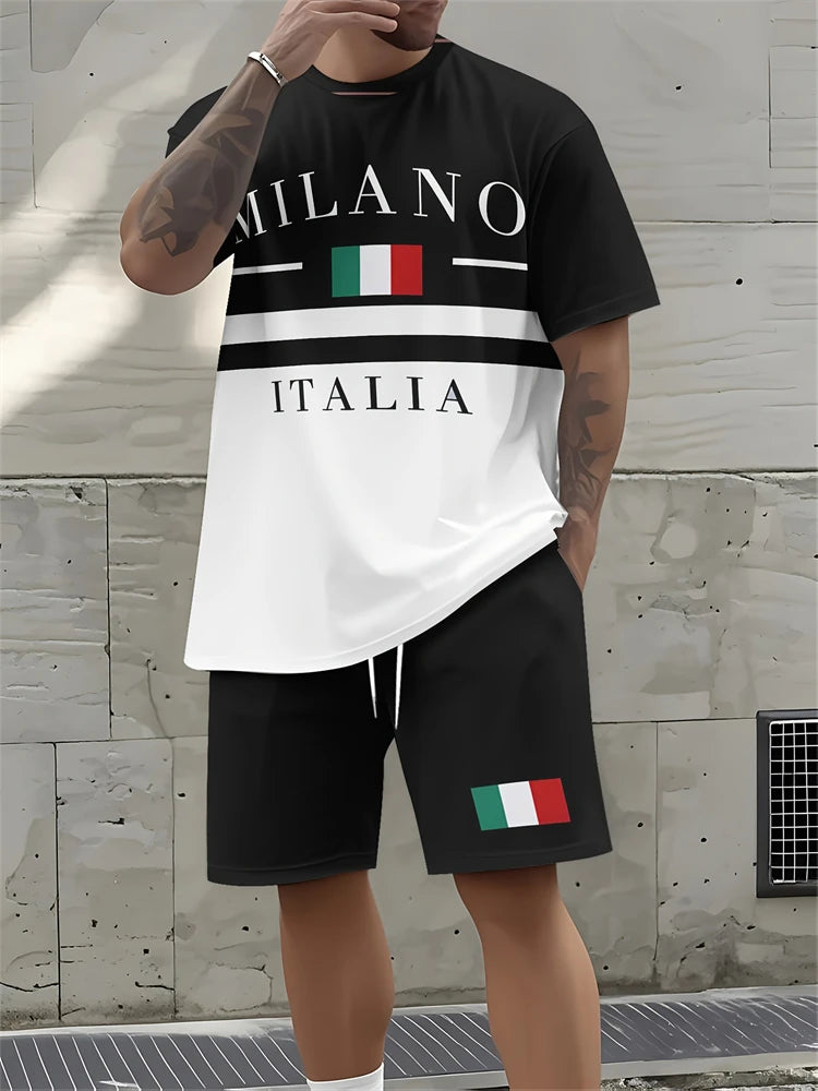 Conjunto Streetwear Hombre 2 Piezas | Camisa + Pantalón Corto Estampado