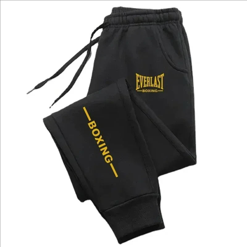 2025 Otoño Invierno EVERLAST pantalones para correr estampados hombres mujeres deportes al aire libre pantalones de Fitness correr polar pantalones deportivos casuales