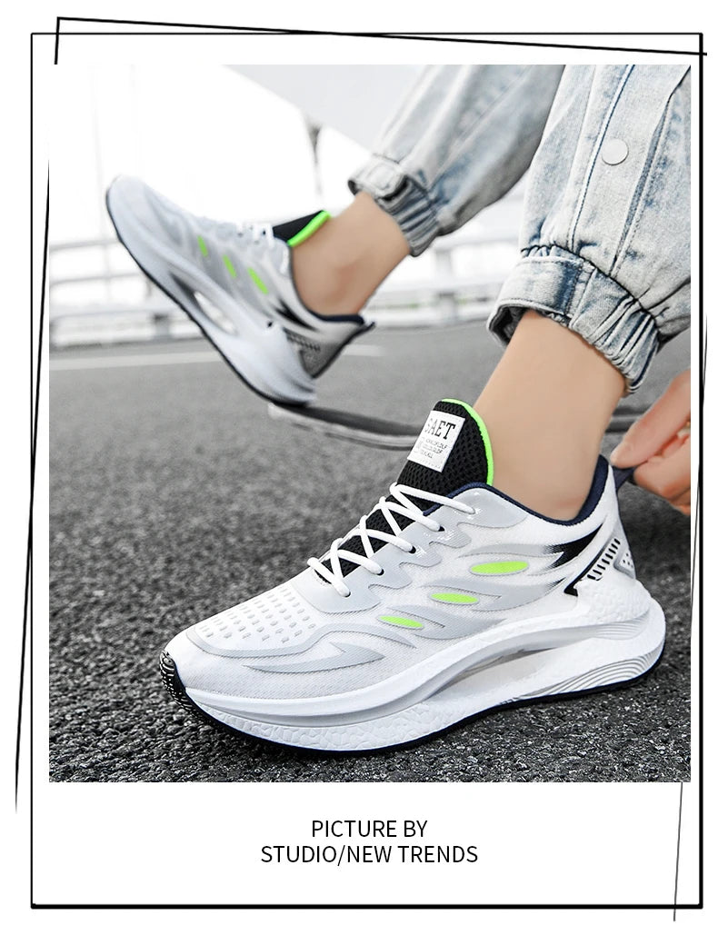 Zapatos deportivos transpirables para hombre, novedad de primavera, malla, moda informal, zapatos versátiles de moda para hombre, zapatos para correr de verano adecuados para deportes al aire libre