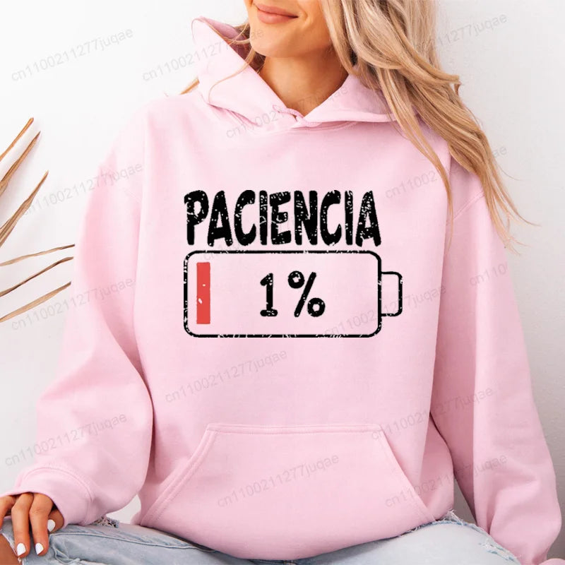 Sudadera con capucha de otoño/invierno para mujer, sudadera con estampado de letras españoles vibrantes, sudaderas con capucha, regalo, jersey Unisex, ropa deportiva, Top