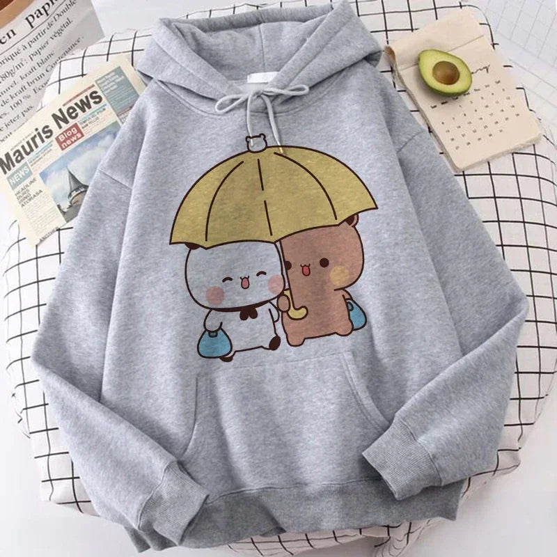 Ropa de calle gótica de dibujos animados para hombre y mujer, sudaderas con capucha con estampado de Bubu Dudu Y2k, divertidas sudaderas Kawaii, ropa con capucha con gráfico Vintage de los años 90