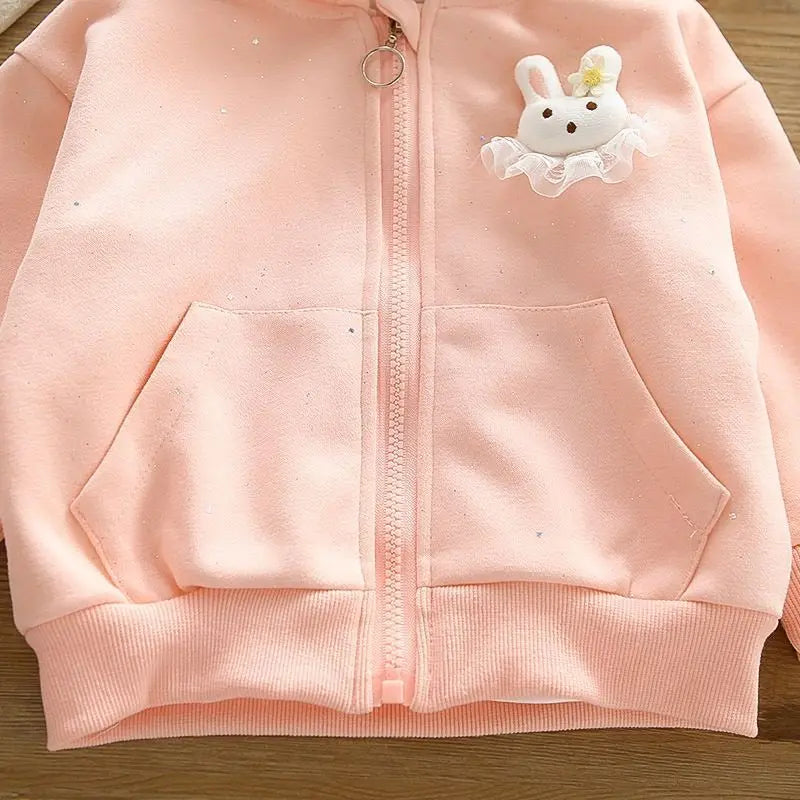 Conjunto Bebé Niña 3 Piezas - Abrigo + Camiseta + Pantalón