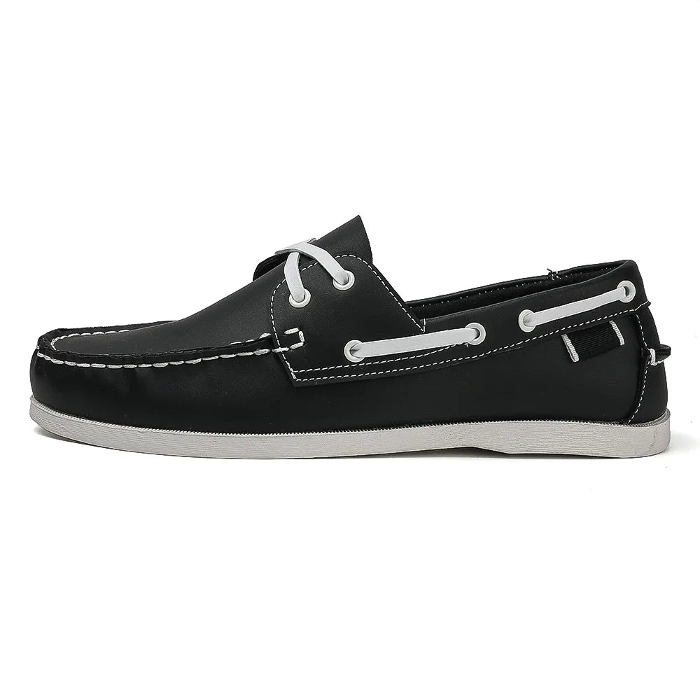 Zapatos mocasines con punta delantal de moda para hombre, cómodos antideslizantes para caminar al aire libre, viajar, primavera y verano