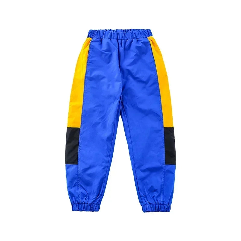 Abrigo de contraste de Hip Hop para niños y niñas, conjunto de ropa de Jazz para correr, chaqueta de retazos de baile callejero, pantalones de chándal, disfraz para niños, ropa de calle