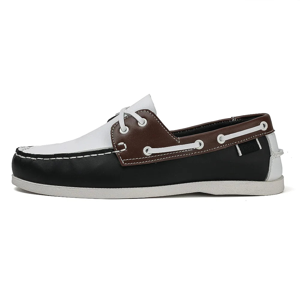 Zapatos mocasines con punta delantal de moda para hombre, cómodos antideslizantes para caminar al aire libre, viajar, primavera y verano