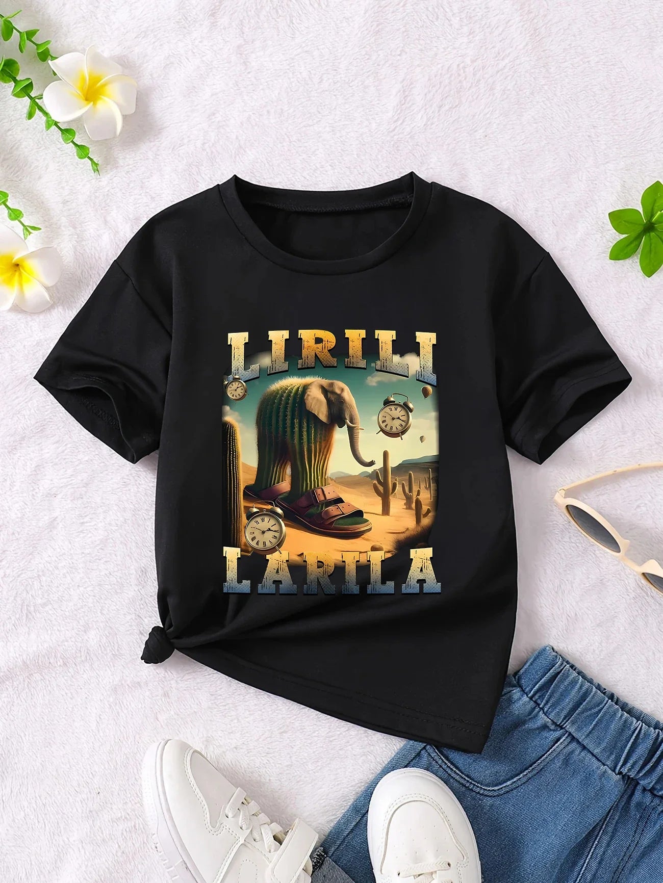 Y2k-Camiseta italiana con animales de Brainrot para niños y niñas, camisetas de manga corta de Tung Tung Sahur, camiseta bonita con meme divertido, ropa de verano