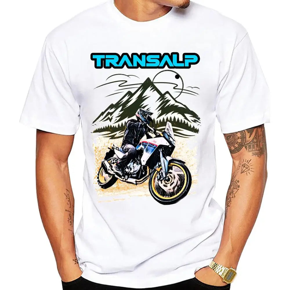 2025 nuevo Transalp XL750 motocicleta Montaña camiseta hombres manga corta Cool Boy Casual Tops Japón Moto deporte leyenda camisetas