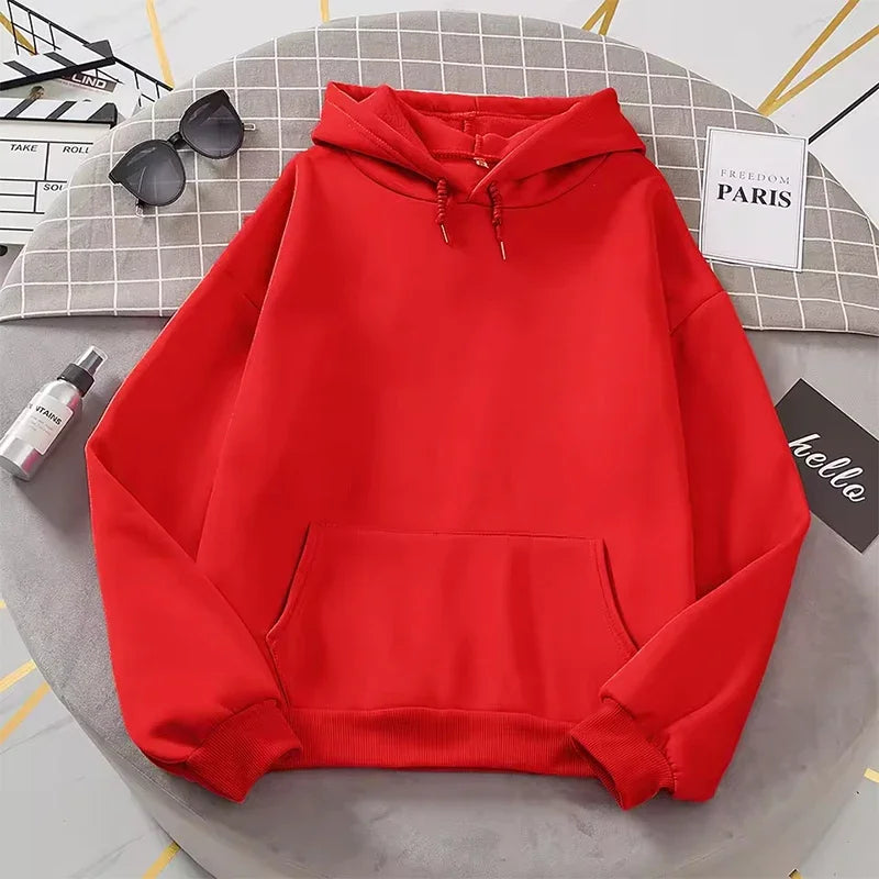 2025 sudaderas con capucha blancas para hombres y mujeres, jersey de manga larga de otoño, Tops, sudaderas con capucha informales con bolsillos, ropa deportiva holgada exterior Unisex