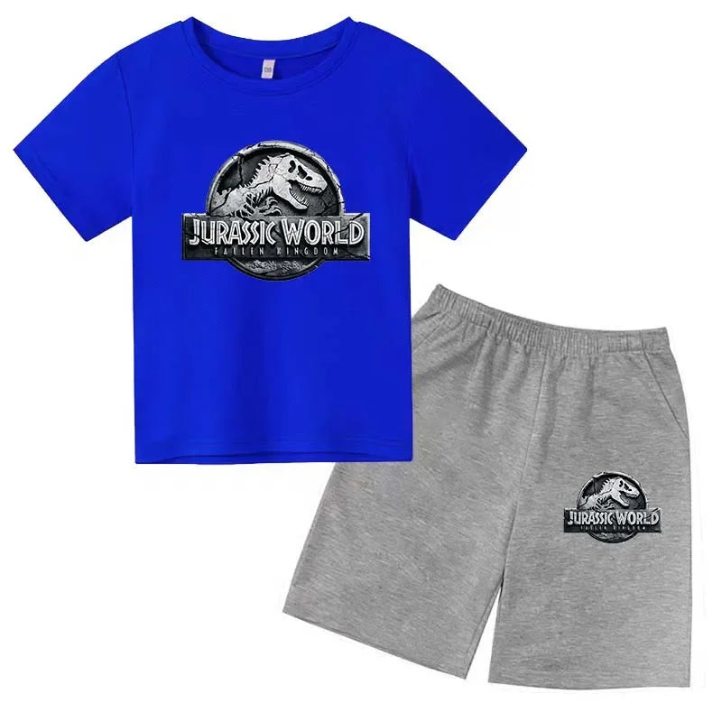 Conjunto de 2 Piezas de Camiseta de Manga Corta y Pantalones Cortos de Verano para Niños, Ropa de Marca de Lujo con Estampado Deportivo, Chándal Informal de Moda para Niños y Niñas