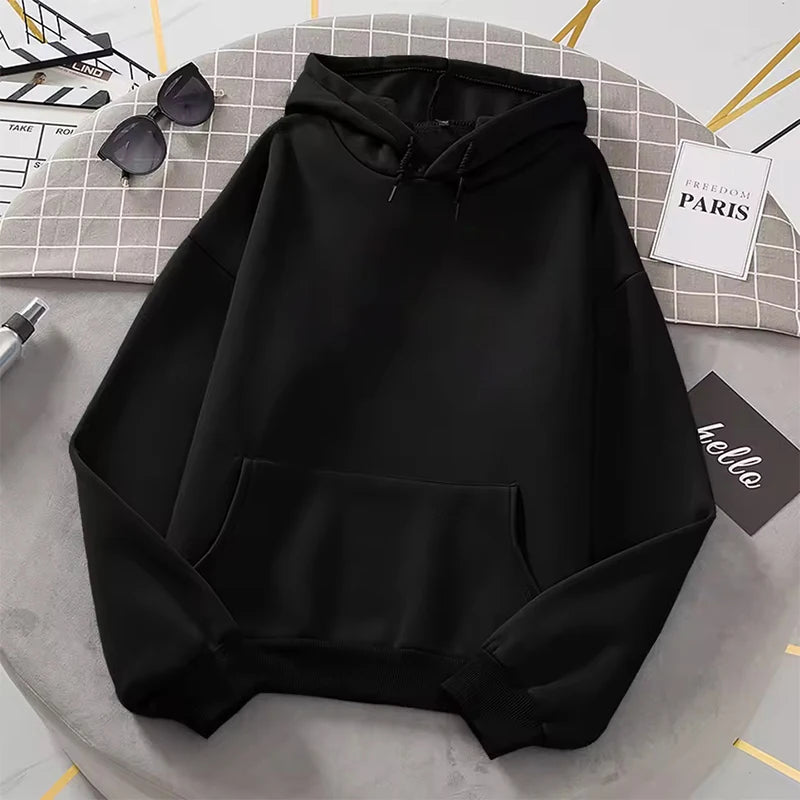 2025 sudaderas con capucha blancas para hombres y mujeres, jersey de manga larga de otoño, Tops, sudaderas con capucha informales con bolsillos, ropa deportiva holgada exterior Unisex