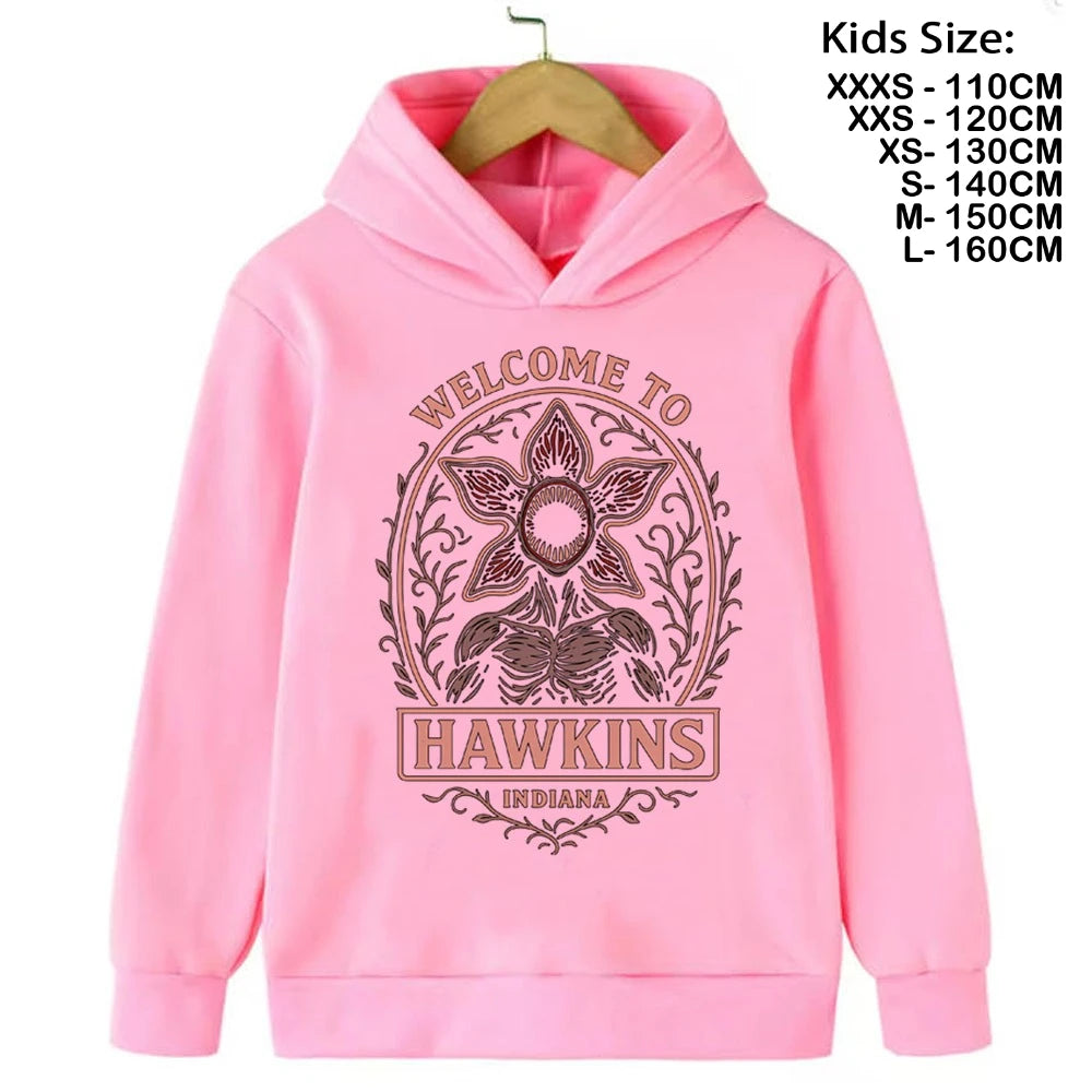 Eddie Munson Demogorgon Hawkins Cannibal Flower Sudadera con capucha Niños Dibujos animados Niños Niñas Niños Sudaderas