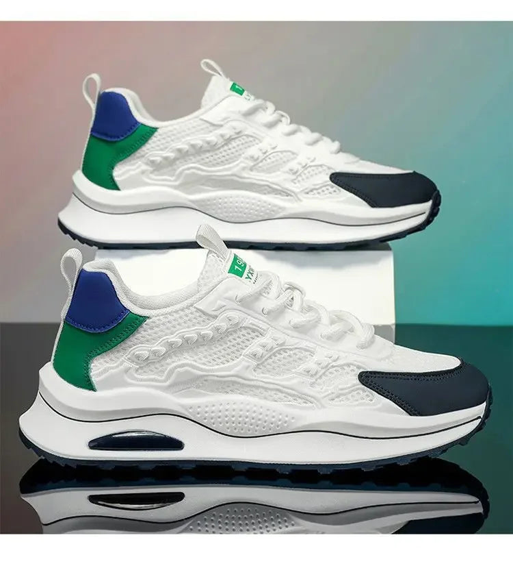 Zapatos deportivos informales y versátiles para hombre, botas de moto cruzadas blancas a la moda, suela suave, transpirabno 2024