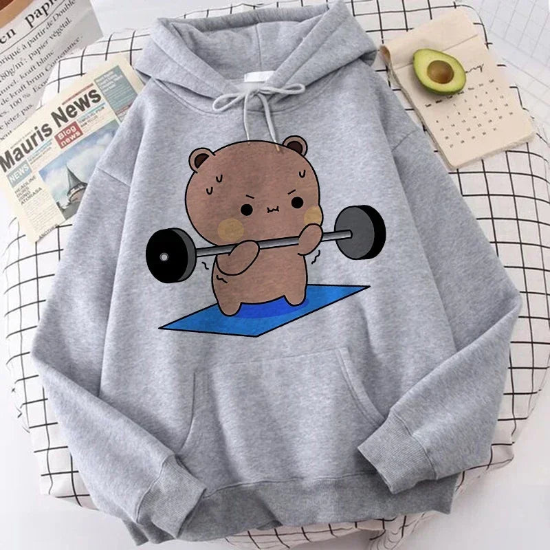 Ropa de calle gótica de dibujos animados para hombre y mujer, sudaderas con capucha con estampado de Bubu Dudu Y2k, divertidas sudaderas Kawaii, ropa con capucha con gráfico Vintage de los años 90
