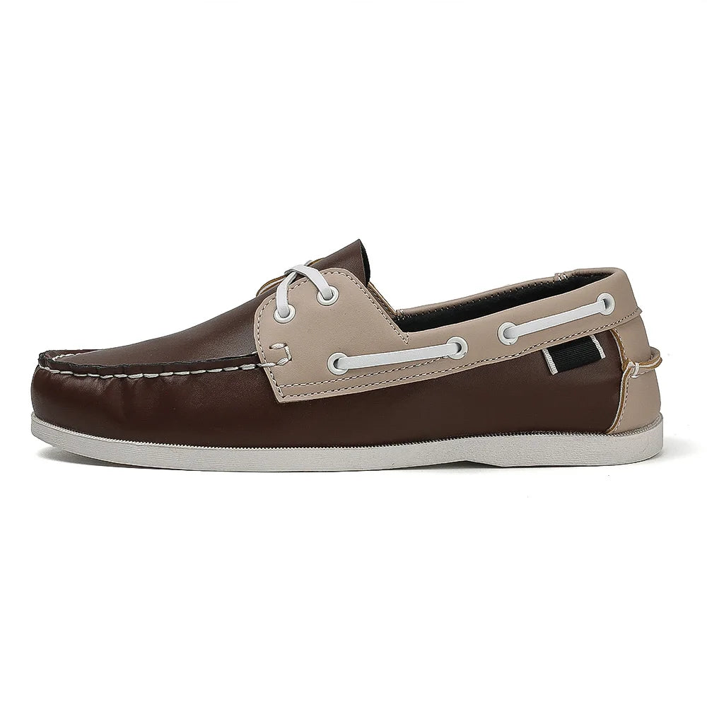 Zapatos mocasines con punta delantal de moda para hombre, cómodos antideslizantes para caminar al aire libre, viajar, primavera y verano