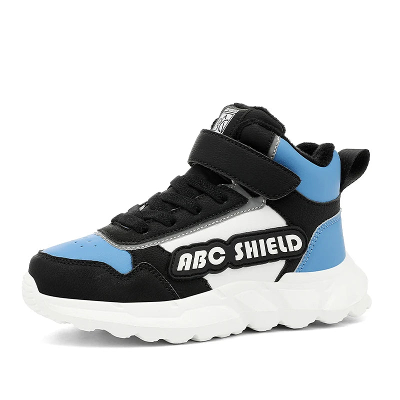 Zapatos de otoño e invierno para niños, zapatillas altas, zapatos cálidos de felpa de algodón para niños, zapatillas deportivas informales para uso diario para niños de 4 a 12 años