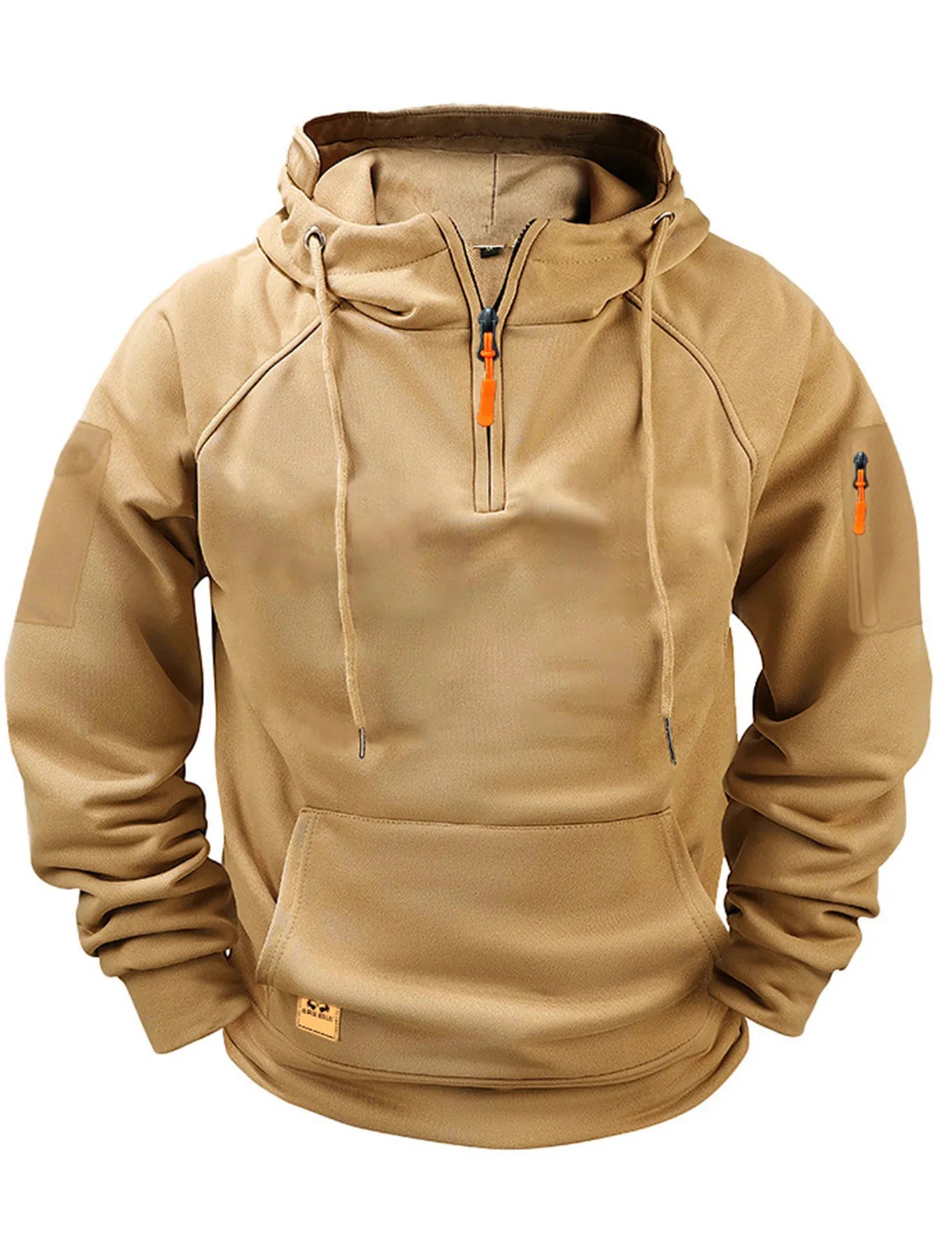 Sudadera con capucha de invierno para hombre con capucha cremallera táctica múltiples bolsillos estilo jersey deportivo casual abrigo de manga larga