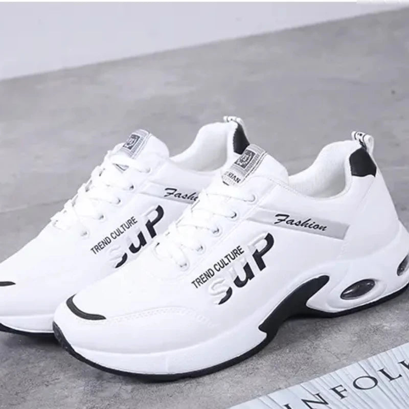 Zapatillas para correr antideslizantes y antiolores con superficie de cuero e zapatos impermeables para Hombre con aumento de altura interior