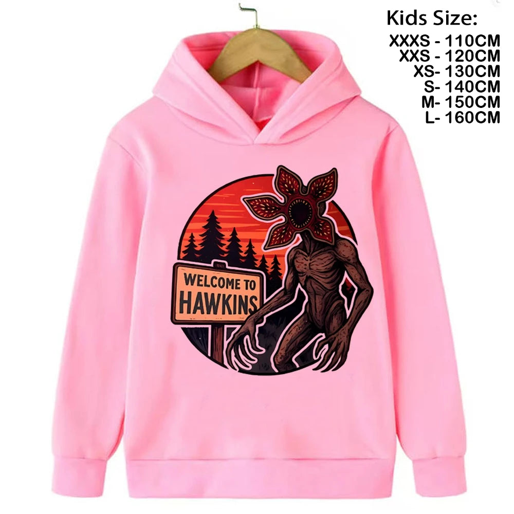 Eddie Munson Demogorgon Hawkins Cannibal Flower Sudadera con capucha Niños Dibujos animados Niños Niñas Niños Sudaderas