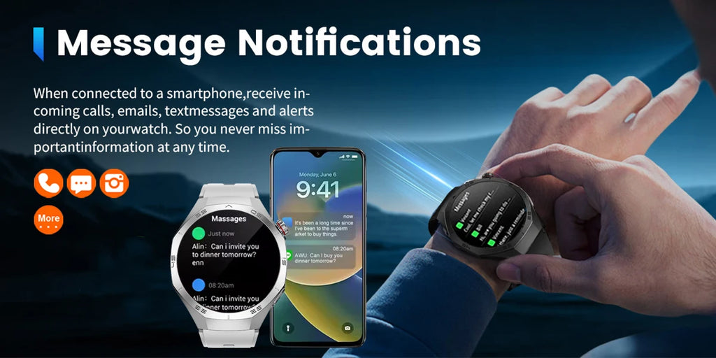 2025New para Android e ios reloj inteligente hombres pantalla AMOLED GPS trayectoria de movimiento ritmo cardíaco llamadas Bluetooth SmartWatch impermeable