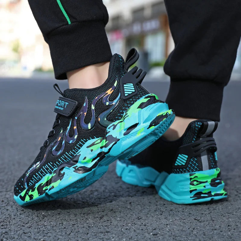 Zapatillas de deporte informales para niños y niñas, zapatos planos transpirables para correr, novedad de primavera y otoño