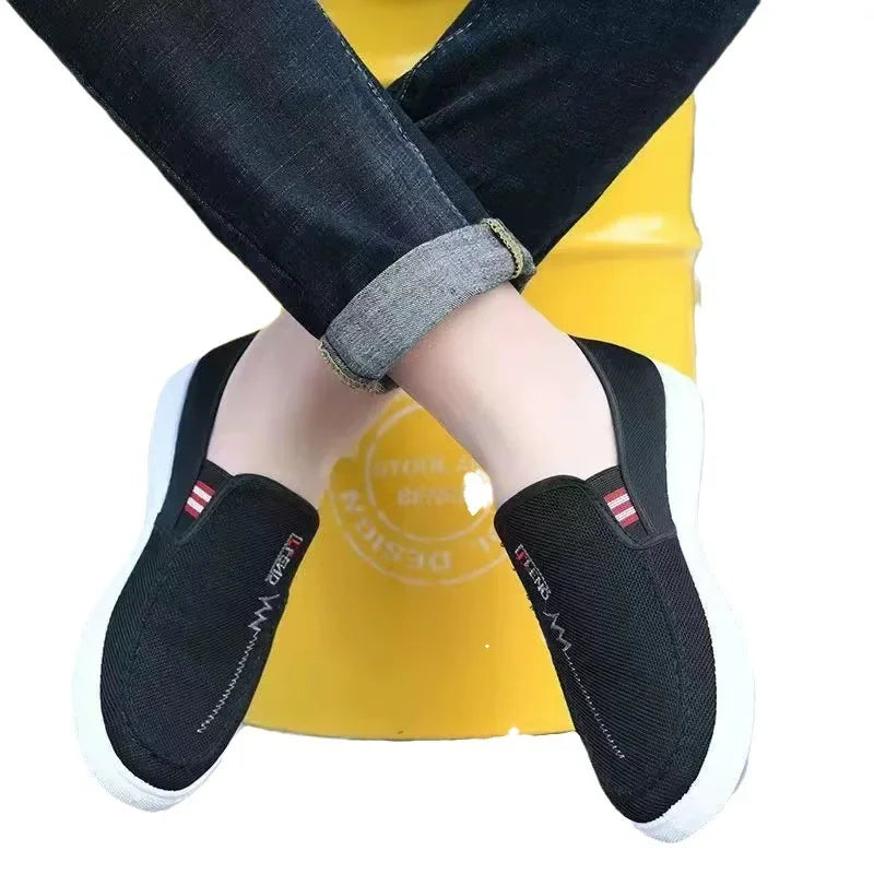 Zapatos de hombre, zapatillas de lona transpirables para jóvenes, zapatos de tenis para caminar, mocasines para conducir, mocasines para casa, zapatos planos para patinar y trabajo