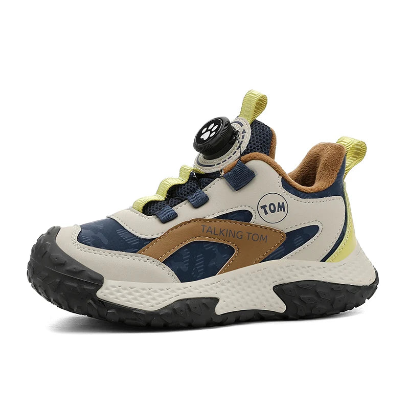 Zapatillas de deporte de felpa de invierno para niños, zapatos cálidos para caminar al aire libre, zapatos de nieve para niños, zapatillas deportivas informales de tenis de 4 a 12 años