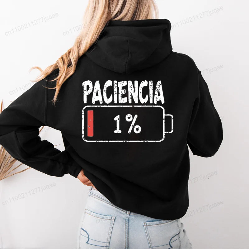 Sudadera con capucha de otoño/invierno para mujer, sudadera con estampado de letras españoles vibrantes, sudaderas con capucha, regalo, jersey Unisex, ropa deportiva, Top