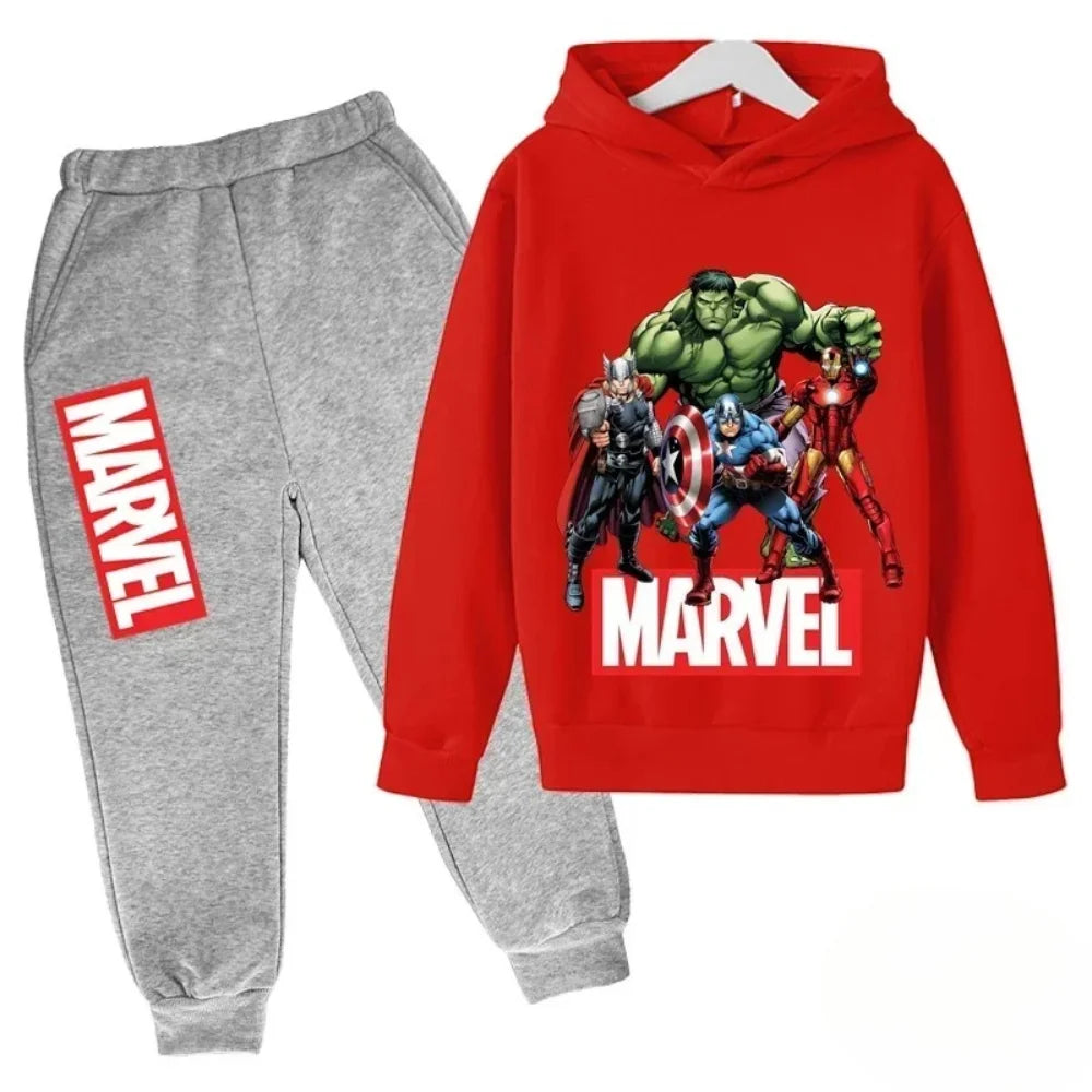 Sudadera con capucha de superhéroe de Marvel para niños, traje con capucha de Hulk para niños, traje de Iron Man para niños y niñas, conjunto de sudadera de otoño e invierno
