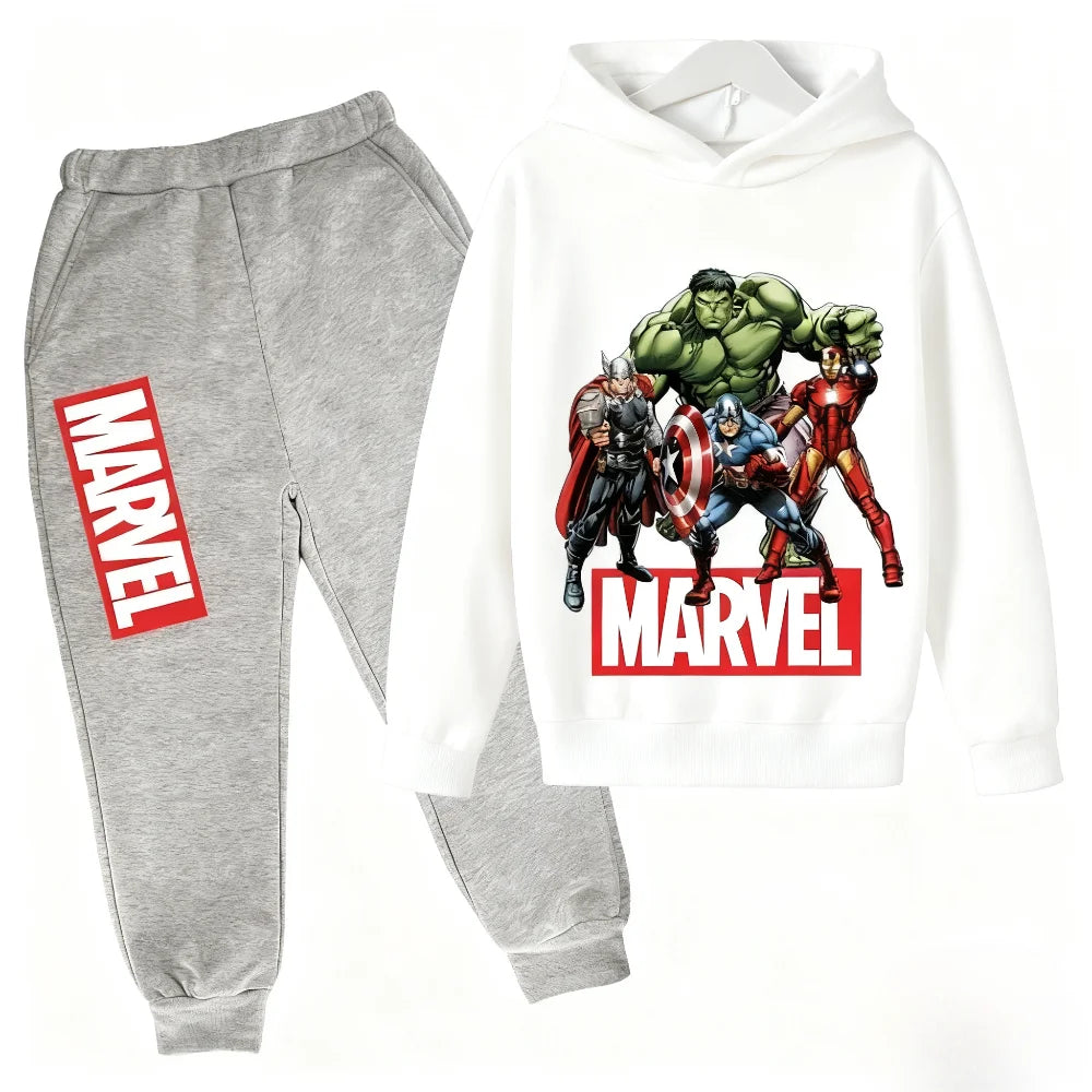 Sudadera con capucha de superhéroe de Marvel para niños, traje con capucha de Hulk para niños, traje de Iron Man para niños y niñas, conjunto de sudadera de otoño e invierno