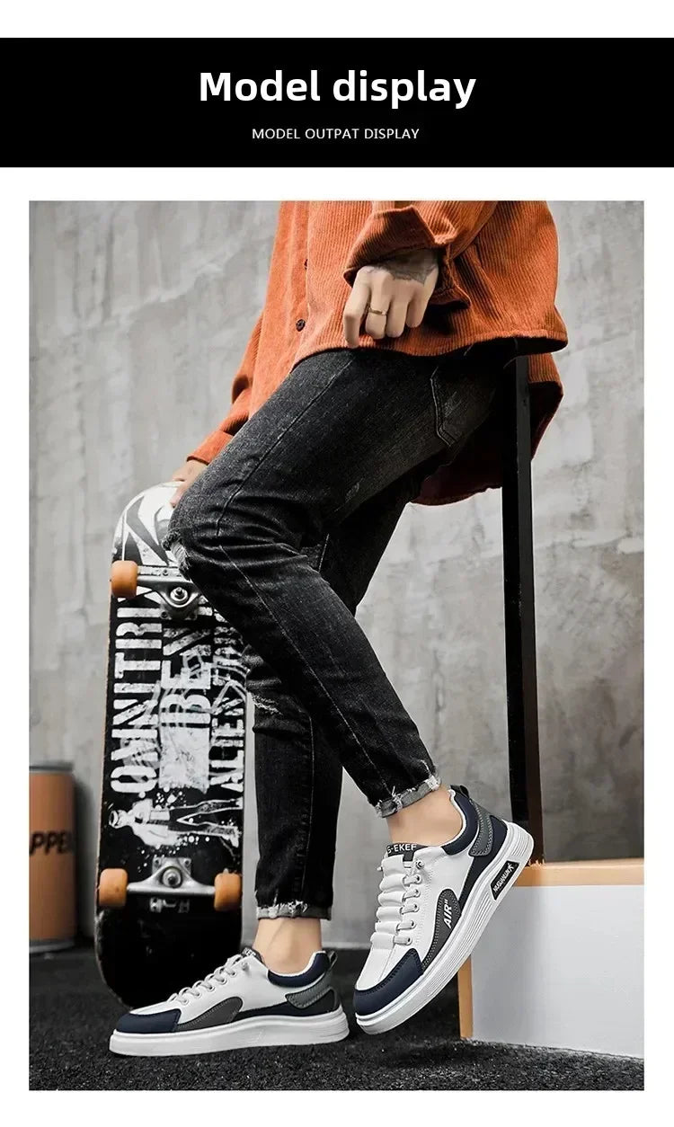 2025 casuales al aire cordones estilo coreano viaje juvenil zapatos de fondo plano para hombres transpirable shoe