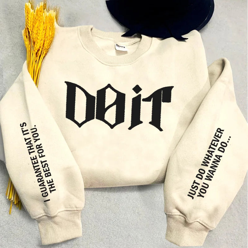 Sudadera con cuello redondo Do It para mujer y hombre, sudaderas rosas Kpop Fan Merch SKZ, jersey, sudaderas con capucha de manga larga, ropa de calle para mujer