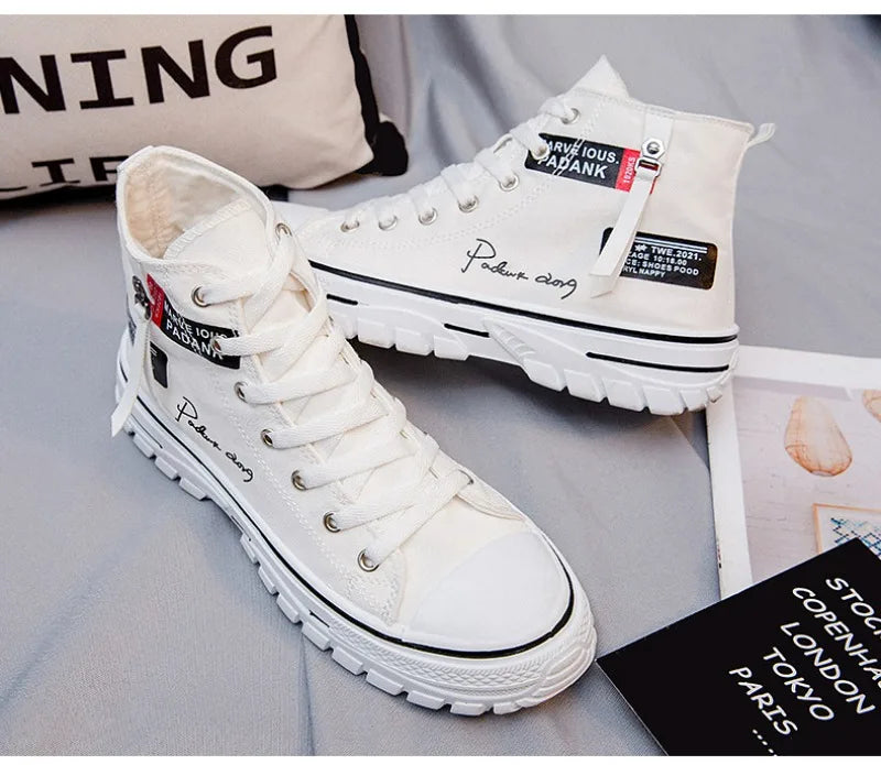 Men's Shoes 2024 New High Top Sneakers for Men Casual Breathable Platform Shoe Male Vulcanize Canvas Shoes Zapatos Para Hombres