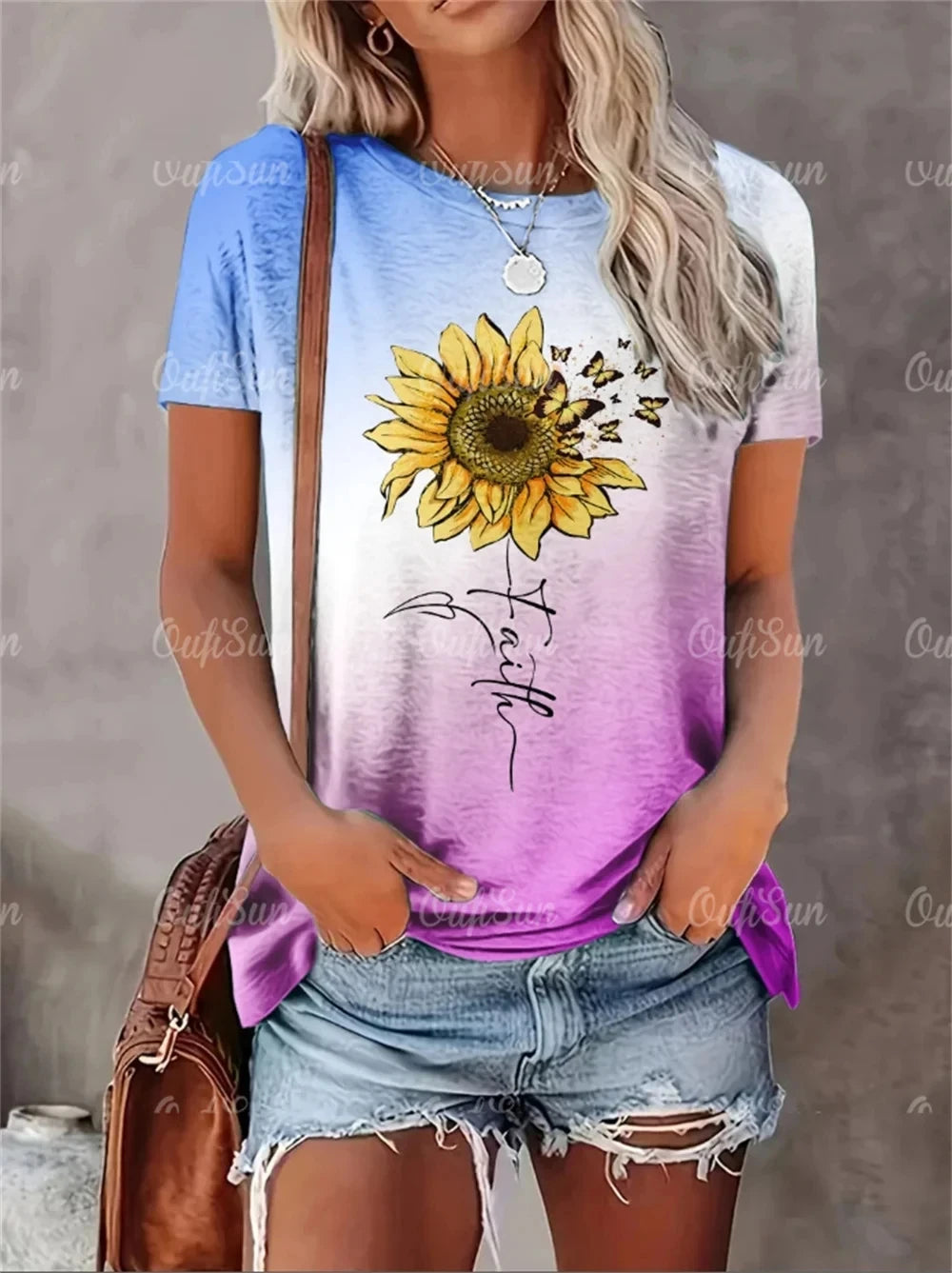 Camiseta con estampado de corazón para mujer, ropa de gran tamaño, camisetas, blusa de cuello redondo, diseño Original, nuevo estilo 2024