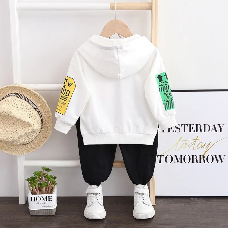 Conjunto Bebé Niños - Sudadera Capucha + Pantalón Primavera