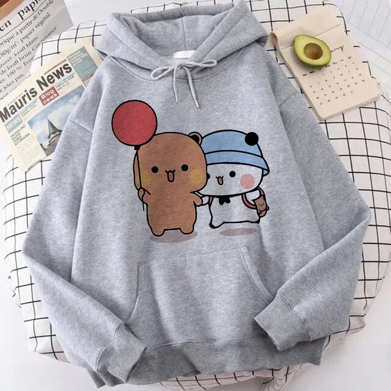Ropa de calle gótica de dibujos animados para hombre y mujer, sudaderas con capucha con estampado de Bubu Dudu Y2k, divertidas sudaderas Kawaii, ropa con capucha con gráfico Vintage de los años 90
