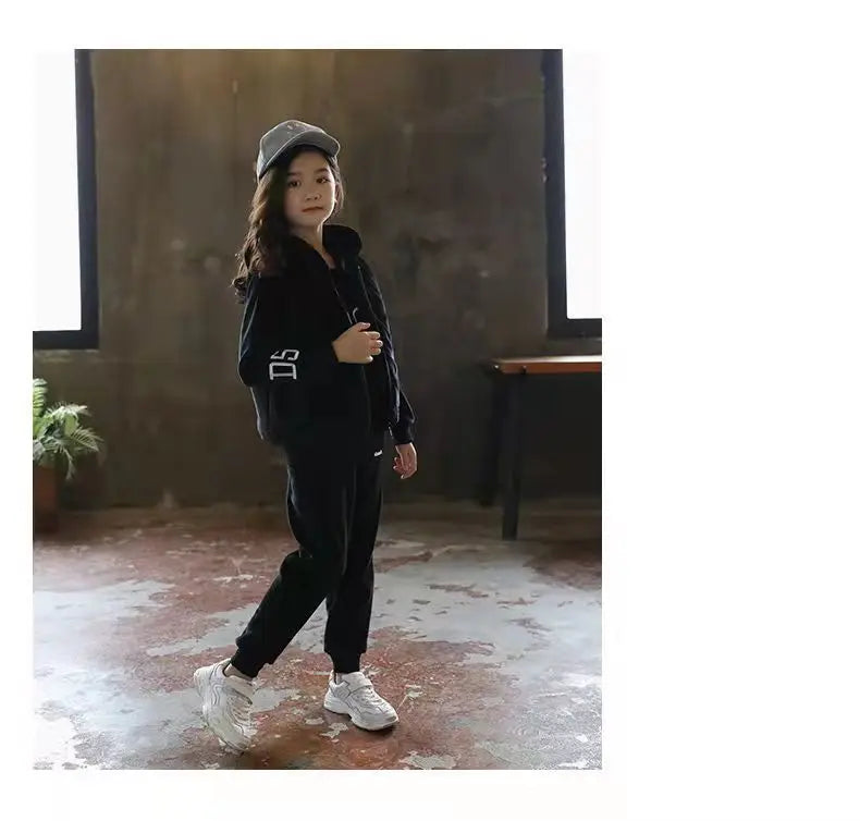 Chándal Niñas Otoño Invierno - Chaqueta Terciopelo + Capucha