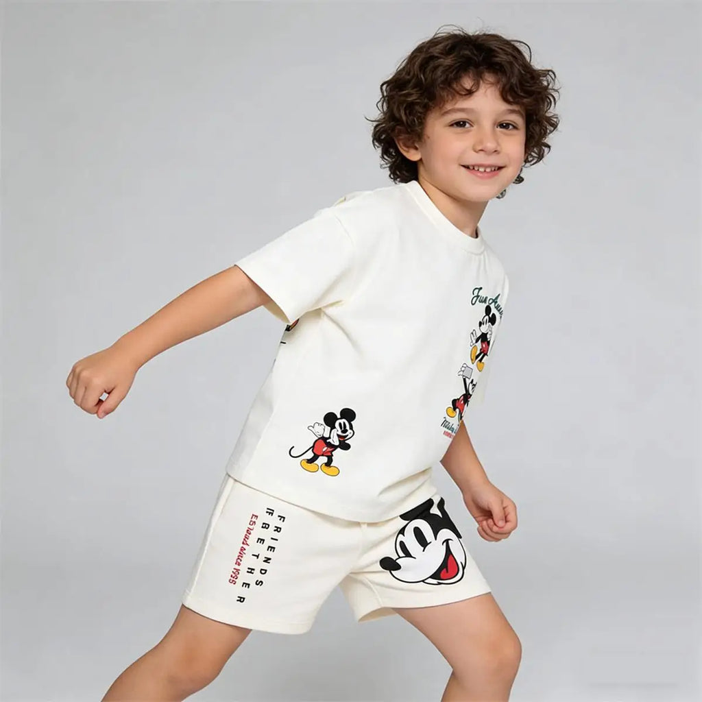 Ropa de verano para niños, camiseta de dibujos animados + Pantalones cortos, conjunto de 2 piezas, camisetas estampadas bonitas para niños, pantalones cortos que combinan con todo, disfraz para niños 2026