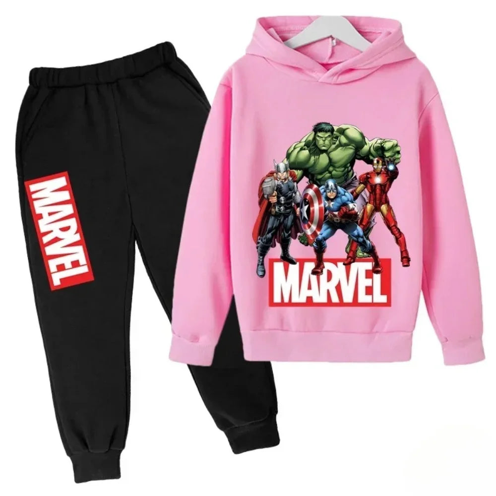 Sudadera con capucha de superhéroe de Marvel para niños, traje con capucha de Hulk para niños, traje de Iron Man para niños y niñas, conjunto de sudadera de otoño e invierno