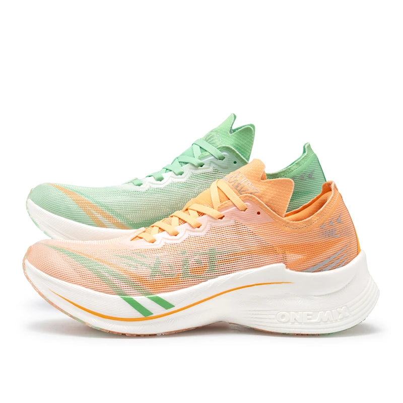 ONEMIX-zapatillas para correr para maratón, placa de carbono, prueba profesional, soporte estable para zapatillas de deporte ultraligeras que absorben los golpes, novedad de 2025