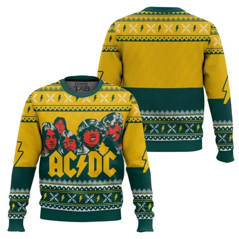 ACDC-suéteres navideños feos para hombre, jersey divertido para fiesta navideña, banda joven Angus, suéteres de Navidad de talla grande, regalo de Navidad 2026