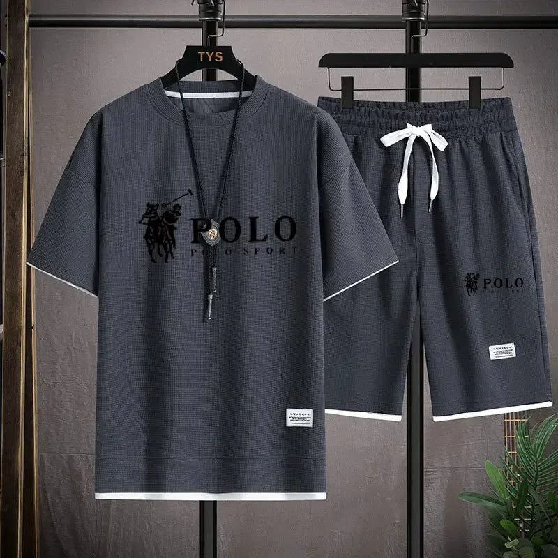 Conjunto Deportivo Hombre de 2 Piezas | Camiseta Transpirable y Shorts para Running, Fitness y Verano