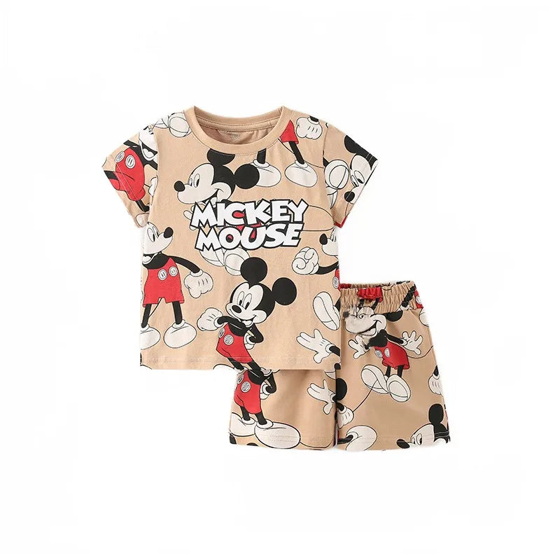 Conjunto de ropa informal para niños, chándal de 2 piezas con dibujos animados del Pato Donald, camiseta y pantalones cortos, verano, 1-4 años