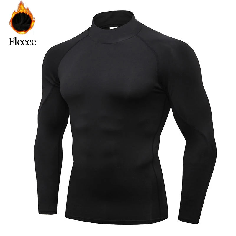 Camiseta de invierno para hombre, camisetas de manga larga, ropa interior térmica de cuello alto, forro polar fino suave de alta calidad, camisa para mantener el calor