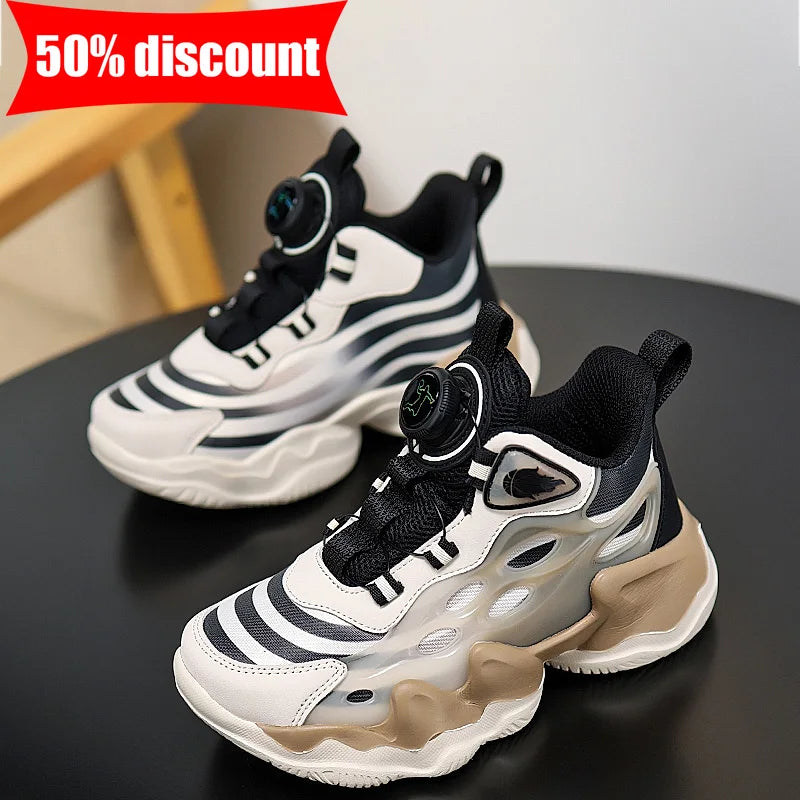 Zapatillas de baloncesto para niños, zapatillas de baloncesto de moda transpirables de malla para adiestramiento al aire libre, antideslizantes, resistentes al desgaste